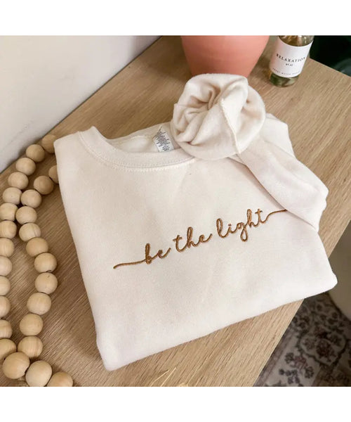 Be the Light Embroidered Crewneck Sweatshirt