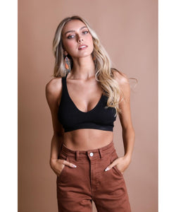 Lace/Racerback Bralette - Black