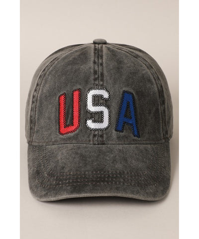 USA Baseball Hat - Black