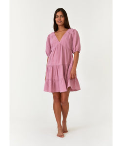 Orchid Puff Sleeve Mini Dress