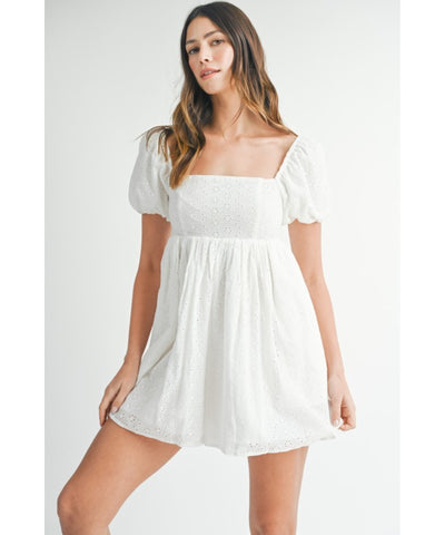 Everly Eyelet Babydoll Romper