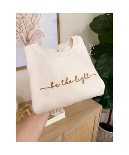 Be the Light Embroidered Crewneck Sweatshirt