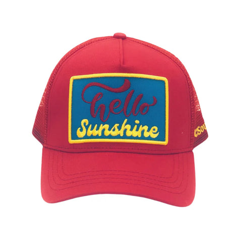 Hello Sunshine Trucker Hat - Red