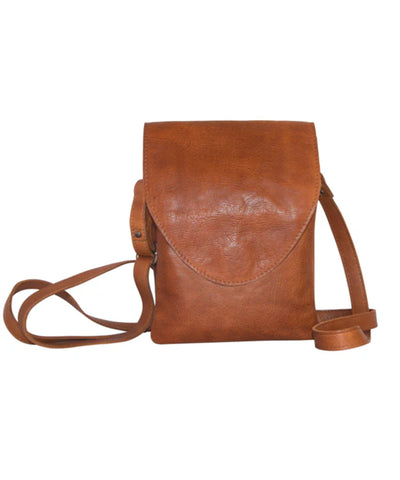 Mic Leather Crossbody - Cognac