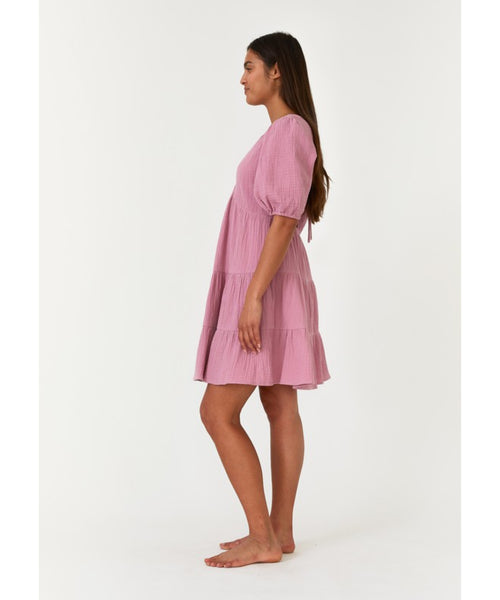 Orchid Puff Sleeve Mini Dress