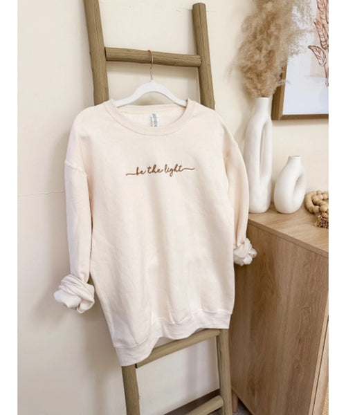 Be the Light Embroidered Crewneck Sweatshirt