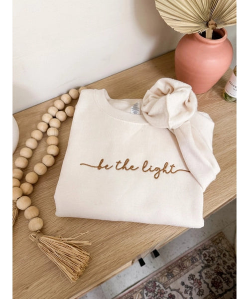 Be the Light Embroidered Crewneck Sweatshirt