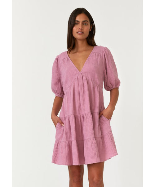 Orchid Puff Sleeve Mini Dress