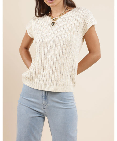 Tisha Short Sleeve Knit Top