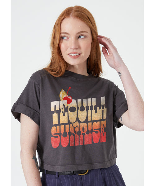 Tequila Sunrise Cropped Graphic Tee