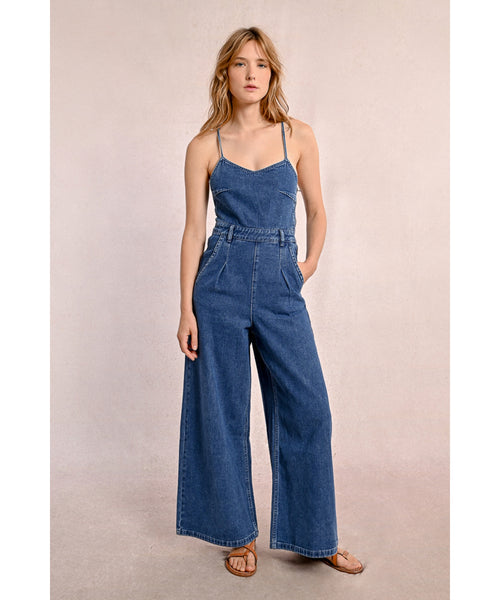 Vivien Denim Jumpsuit - Dark Denim