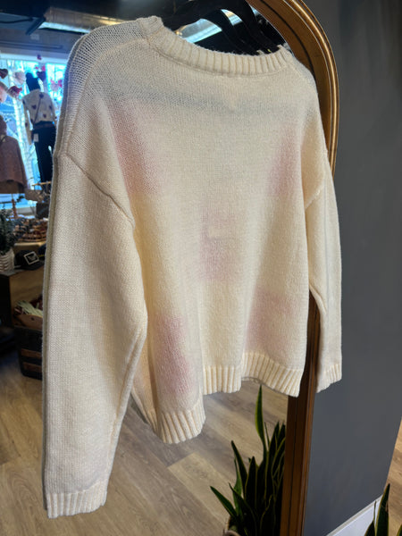 Cherry Heart Valentine Sweater - Ivory