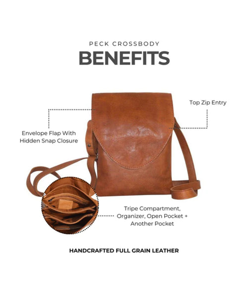 Mic Leather Crossbody - Cognac