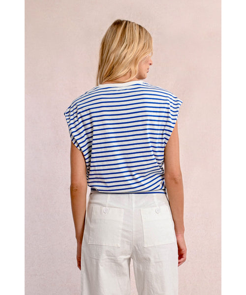 Sloane Striped Tie Front Top