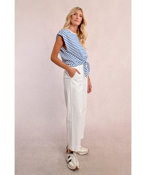 Sloane Striped Tie Front Top