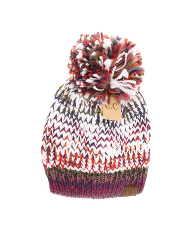 CC Beanie Multicolored Pom - Rust