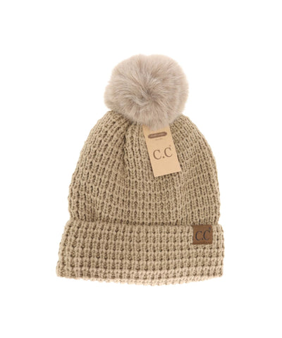 CC Beanie - Waffle Knit - Mocha