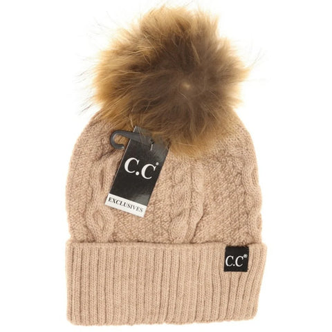 CC Beanie - Black Label Ribbed Cuff Beanie - Rose