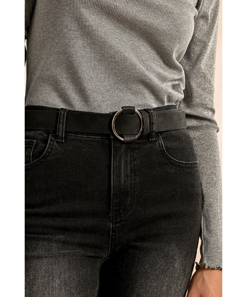 Circle Slip Belt - Black/Silver