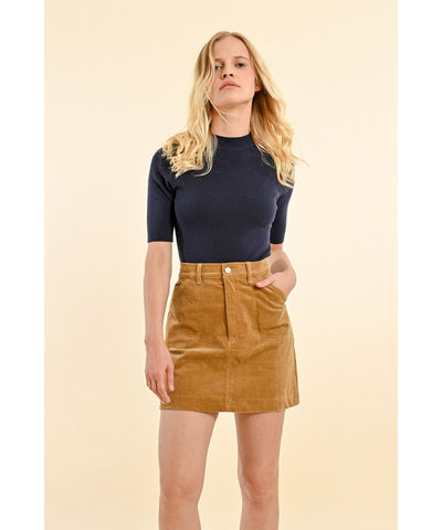 Corduroy Mini Skirt - Camel