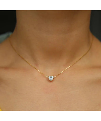 Cubic Zirconia Heart Pendant Necklace