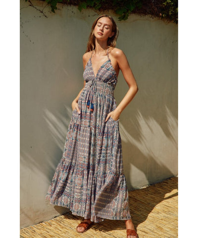 Elysia Print Halter Maxi