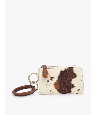 Vegan Bangle Wristlet - Cow Hide