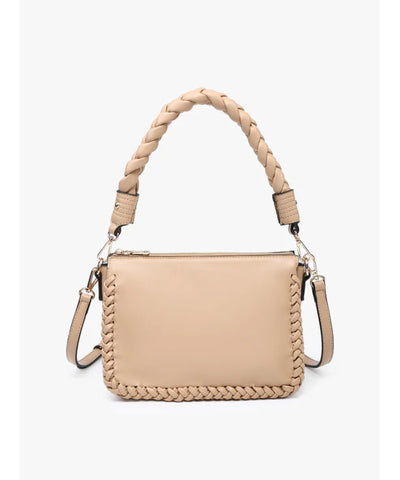 Janine Whipstitch Shoulder/Crossbody Bag - Tan