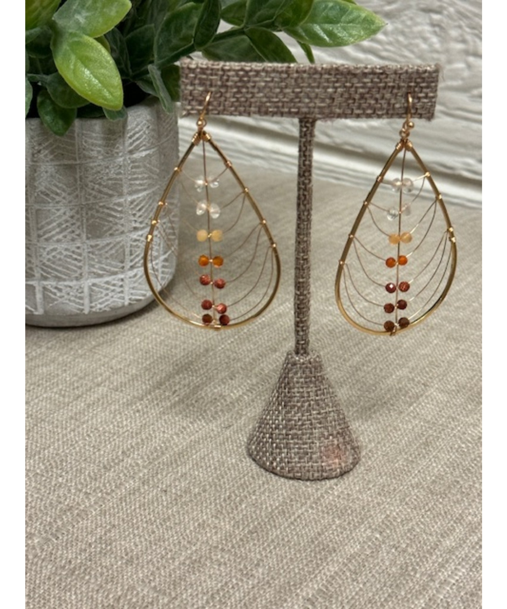 Rhodes Teardrop Earrings - Rust