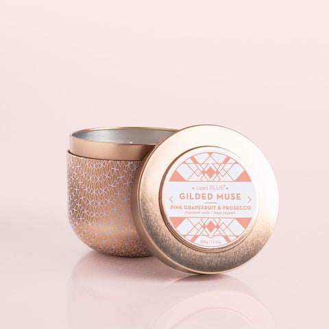 Capri Blue Pink Grapefruit & Prosecco Gilded Tin, 12.5 oz