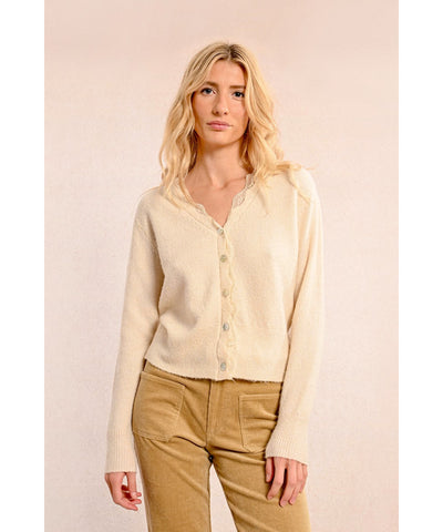 Demi Lace Cardigan - Cream