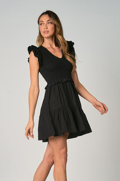 Nora Ruffle Sleeve Mini Dress