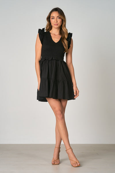 Nora Ruffle Sleeve Mini Dress