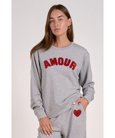 Amour Crewneck Sweatshirt - Grey