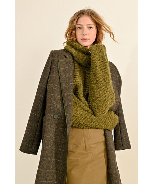 Wide Turtleneck Sweater - Olive