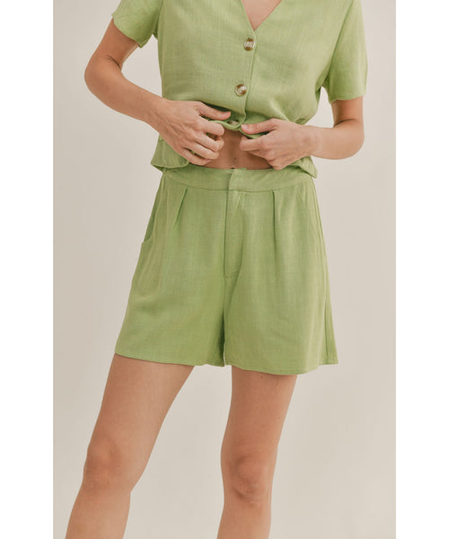 Cacti Pleated Shorts